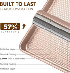 Wildone Baking Sheet Pan Set, Honeycomb Embossed Nonstick Baking Sheet 15x10 In - Image 3