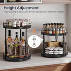 HOOBRO Lazy Susan Organizer Spice Rack, 2-Tier Height Adjustable Rotating Lazy - Image 5