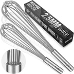 Walfos Whisks Large Whisk Set of 2, Heavy Duty Stainless Steel Wire Whisk Ideal by Walfos