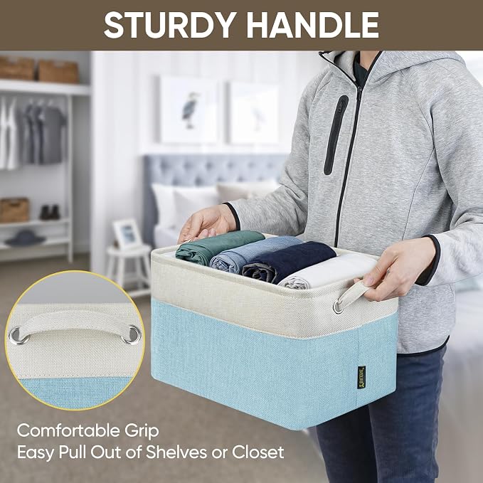 BALEINE 3 Pack Fabric Closet Storage Bins - Image 6