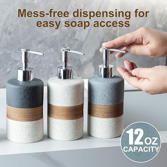 Ceramic Dish Soap Dispensers Set, Shower Soap Dispenser - Image 8