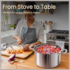 Stainless Steel Stockpot with Tempered Glass Lid 5 Quart, Durable 18/0 - Image 5