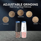 UNNEES Rechargeable Electric Salt and Pepper Grinder set of 2, gravity electric - Image 3