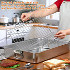 Teenyyou Extra Large Stainless Steel Turkey Roaster - Image 2
