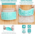 Silicone Ice Cube Tray with Leak-Proof Lid & Storage Bin - Image 3