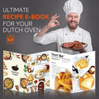 Overmont Camp Dutch Oven Pre Seasoned Cast Iron Lid Also a Skillet Casserole Pot - Image 3