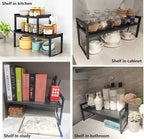 2 Pack Expandable Cabinet Shelf Organizer 16-26" L Stackable Kitchen Counter - Image 7
