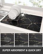 Rnivvi Dish Drying Mat for Kitchen Counter, XL 15 x 24" Cute Marble Absorbent - Image 3