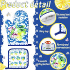 Bencailor 6 Pcs Lemon Kitchen Towels Oven Mitts and Pot Holders Set Decorative - Image 5