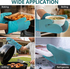 YUTAT Silicone Oven Mitts, High Heat Resistant Up to 500 Degrees, Waterproof - Image 5