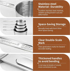 Measuring Cups and Spoons Set, Stainless Steel Measuring，4 Spoons, 4 Cups - Image 3