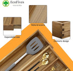 EcoFives Luxury Acacia Silverware Organizer -Kitchen Drawer Organizer - Image 5