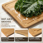 Extra Large Cutting Board Set of 3, Bamboo Cutting Boards - Image 2