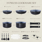 CAROTE 19PCS Ceramic Cookware Sets, Pots and Pans Set Non Stick Non Toxic - Image 2