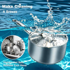 Saucepan Set with Lids, 3-Ply Stainless Steel Cookware 1.5QT, 3QT and 5QT - Image 5
