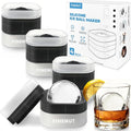 Easy Release Ice Ball Maker Mold, 4 Pack, 2.5 Inch Large Round Ice Cube Mold by Finenut