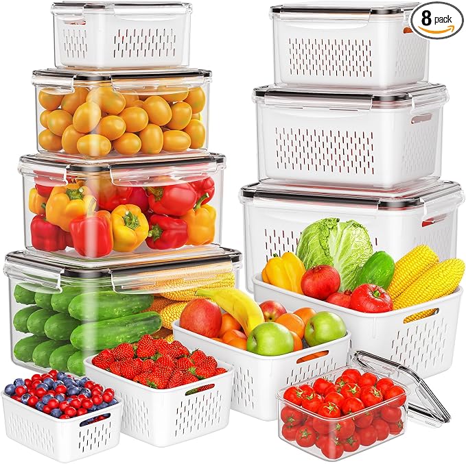 8-Pack Fruit Storage Containers by HelpYouSaveMoreSpace