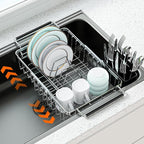 Expandable Dish Drying Rack in Sink, Stainless Steel Over The Sink Dish Drainer by Dolreiik