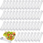 Nuogo 48 Pcs Plastic Buffet Serving Tongs 6.3 Inch One-off Clear Kitchen Tongs by Nuogo