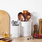 LOVECASA Utensil Holder, 7.2"+5.4" Ceramic Utensil Holder - Image 5