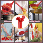 Silicone Kitchen Utensils Set, E-far 23 Pcs Red Cooking Utensils Tools - Image 4