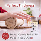 Perfect Cookie Rolling Pin 1/4-in. Fixed Depth Hardwood Made in the USA by Ann - Image 3