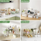 Delamu Clear Kitchen Cabinet Organizer, Stackable Cabinet Shelf - Image 3