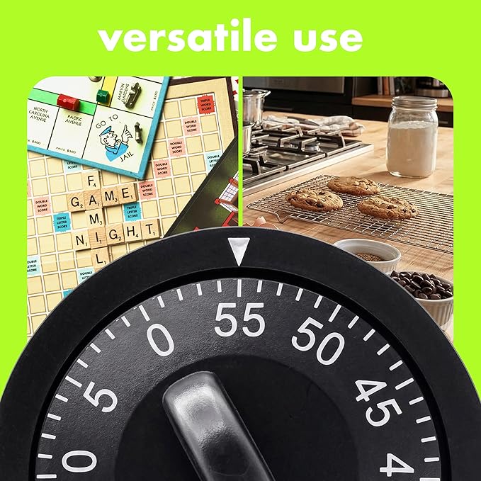 60 Minute Wind Up Timer, Visual Mechanical Timer, from 0 to 60 Minutes - Image 6