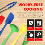 Chef Craft 9 Piece Multicolor Premium Silicone Kitchen Tool Set - Image 3