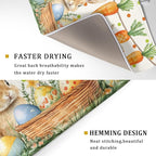 Giwawa Easter Bunny Dish Drying Mat Eggs Carrot Dishes Drainer Pad Absorbent - Image 3