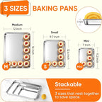 LIANYU 3 Pack Stainless Steel Baking Sheets, Cookie Sheet Pan - Image 2