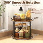 LAMU 9'' Wood Lazy Susan Turntable Organizer - Image 3