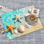 Ocean Sea Dish Drying Mat for Summer Kitchen Counter, Microfiber Absorbent - Image 6