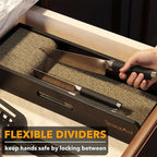 SpaceAid Knife Drawer Organizer Bamboo Insert Dock, Kitchen Steak Knives Holder - Image 2