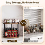 YATINEY Spice Rack, 2-Tier Turntable Organizer, Rotating Spice Rack Organizer - Image 5