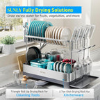 SUNLY Large Dish Drying Rack, 304 Stainless, Extra Large Drain Board - Image 2