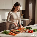 SMIRLY Wooden Cutting Boards for Kitchen, Double-Sided Cutting Board - Image 8