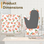 Watercolor Peaches Oven Mitts and Pot Holders Sets, Silicone Kitchen Mitts - Image 2