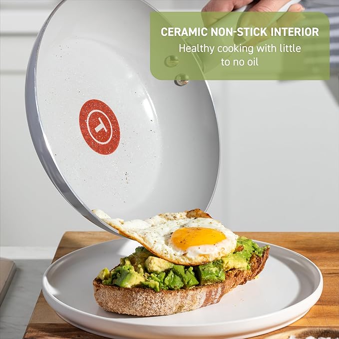 T-Fal Refresh Ceramic Nonstick Frying Pan 2-Pc Set, Oven Broiler Safe up to - Image 2