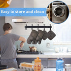4 Pcs Oven Mitts and Pot Holders, 500°F High Heat Resistant Kitchen Oven Mitts - Image 5