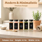 EDELHAUS Glass Spice Jars with Label and Black Aluminium Lids Spice Containers - Image 2