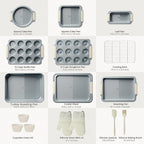 Kikcoin 25 PCS Stackable Baking Pans Set, Non-stick Bakeware Sets - Image 2