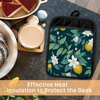 Dark Green Lemon Floral Pot Holders - Image 4