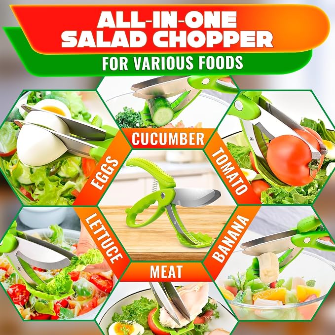 Salad Scissors for Chopped Salad – Multiblade Food Scissor Chopper - Image 5