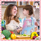 2 Pack Kids Apron, Cute Cooking Aprons, Waterproof Art Apron - Image 6