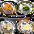 Newness Slotted Spoon, 304 Stainless Steel Widen Skimmer - Image 4