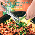 Herb Scissors with 5 Blades and Cover, Kitchen Herb Cutter with Cleaning Comb - Image 7