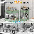 Sevenblue 2 Pack Under Sink Organizer, Under Bathroom Cabinet Organizer - Image 2