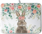 Easter Rabbit Dish Drying Mats for Kitchen Counter Easter Spring Watercolor by Kwlegh