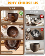 Premium Walnut Wood Mixing Bowl, Compatible - Image 6